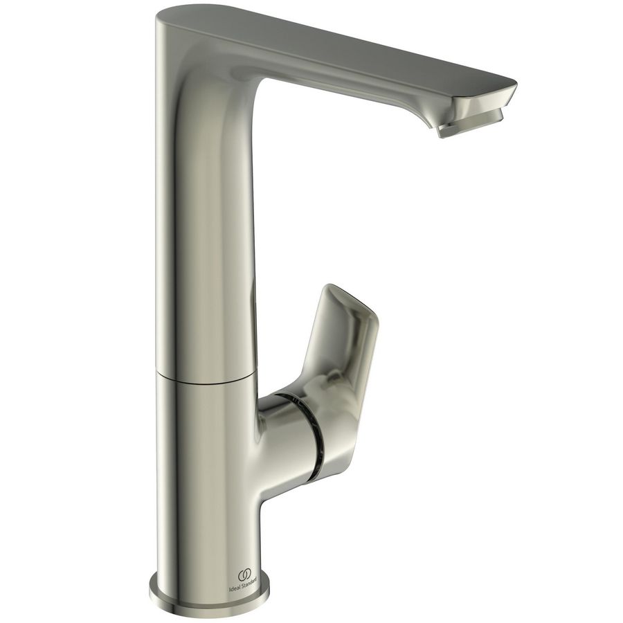 Connect Air wastafelmengkraan hoge uitloop zonder waste silver storm (rvs look)