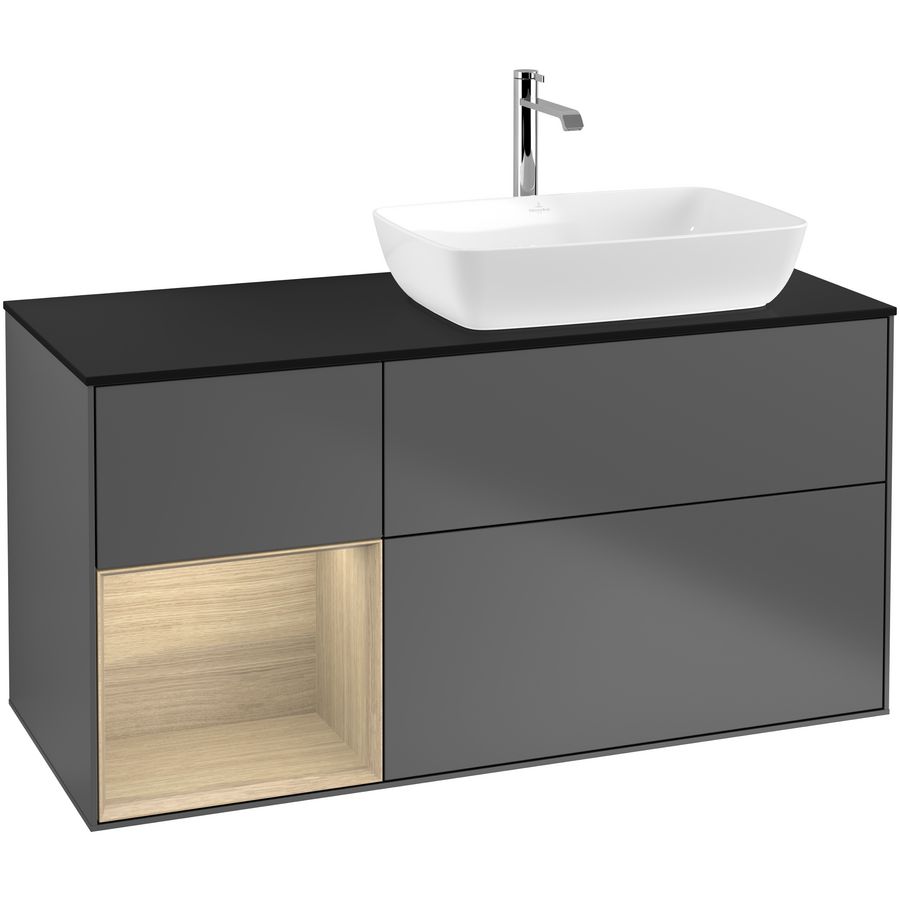 Wastafelonderkast Finion 1200x603x501mm Antr. Matt Lacquer F802PCGK