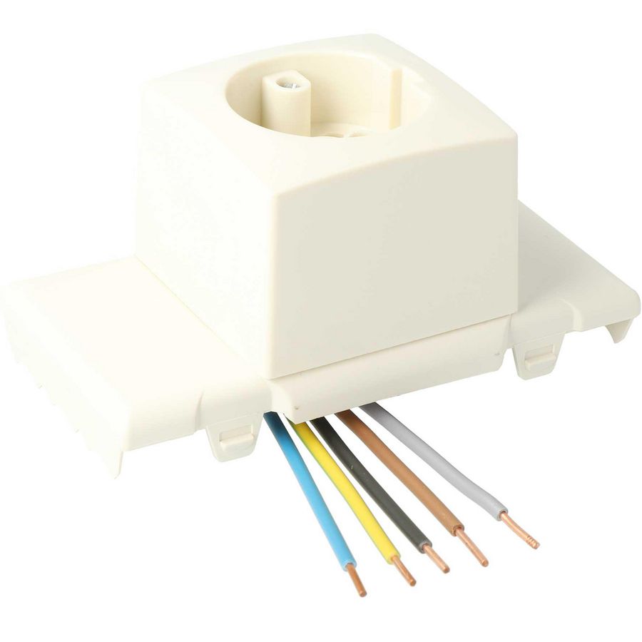 Montagedeksel met Perilex contactdoos 16A creme tbv universele lasdoos BK1619