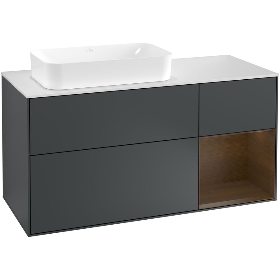 Wastafelonderkast Finion 1200x603x501mm Mid.Blue Matt Lacquer G281GNHG