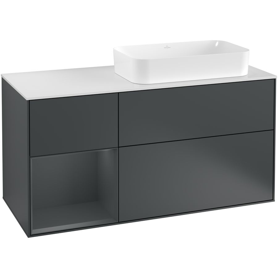 Wastafelonderkast Finion 1200x603x501mm Mid.Blue Matt Lacquer G271HGHG