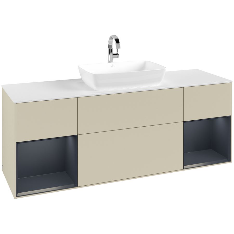 Wastafelonderkast Finion 1600x603x501mm S.Grey Matt Lacquer F861HGHJ