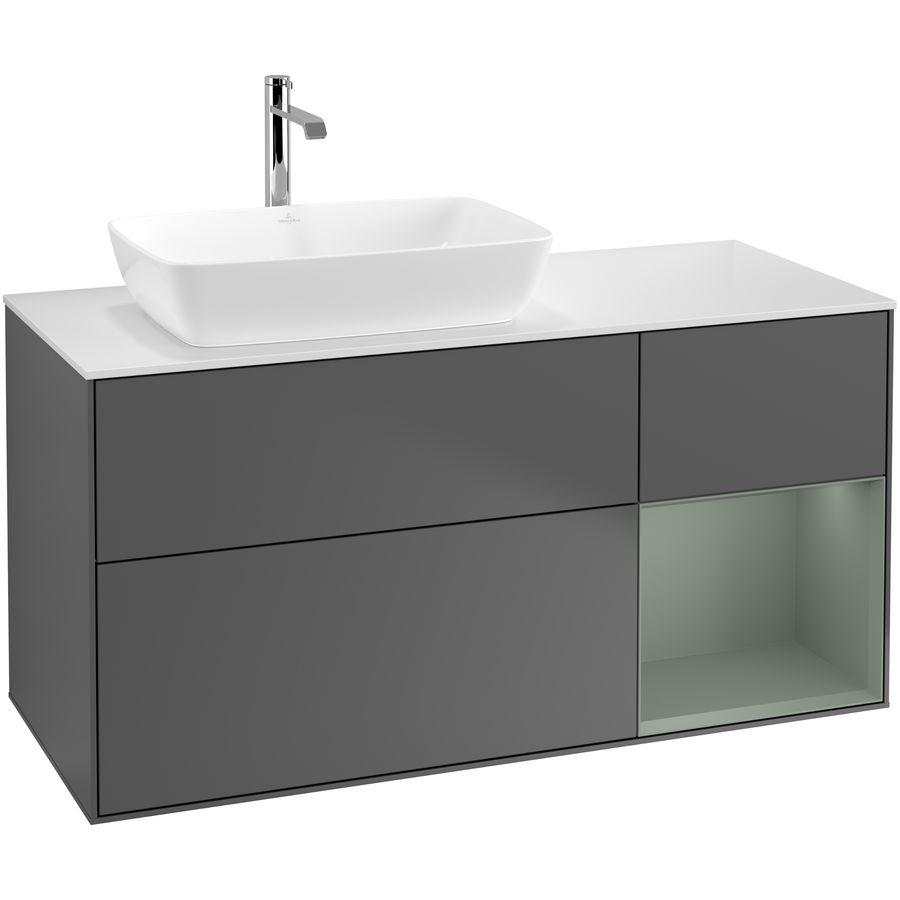Wastafelonderkast Finion 1200x603x501mm Antr. Matt Lacquer F811GMGK