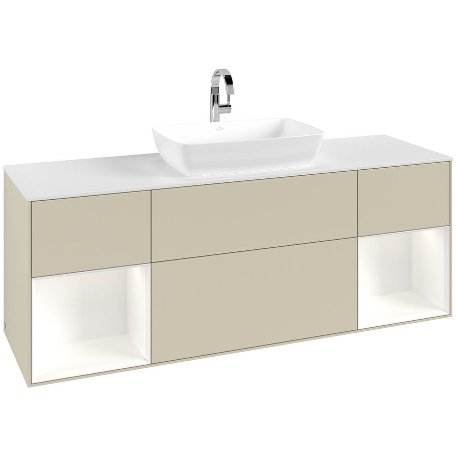 Wastafelonderkast Finion 1600x603x501mm S.Grey Matt Lacquer F861MTHJ