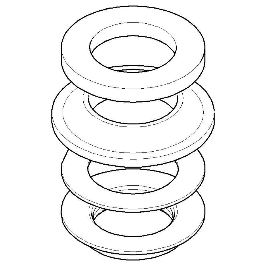 Bevestiging met afdichtingen 1"x10mm 0423100160090