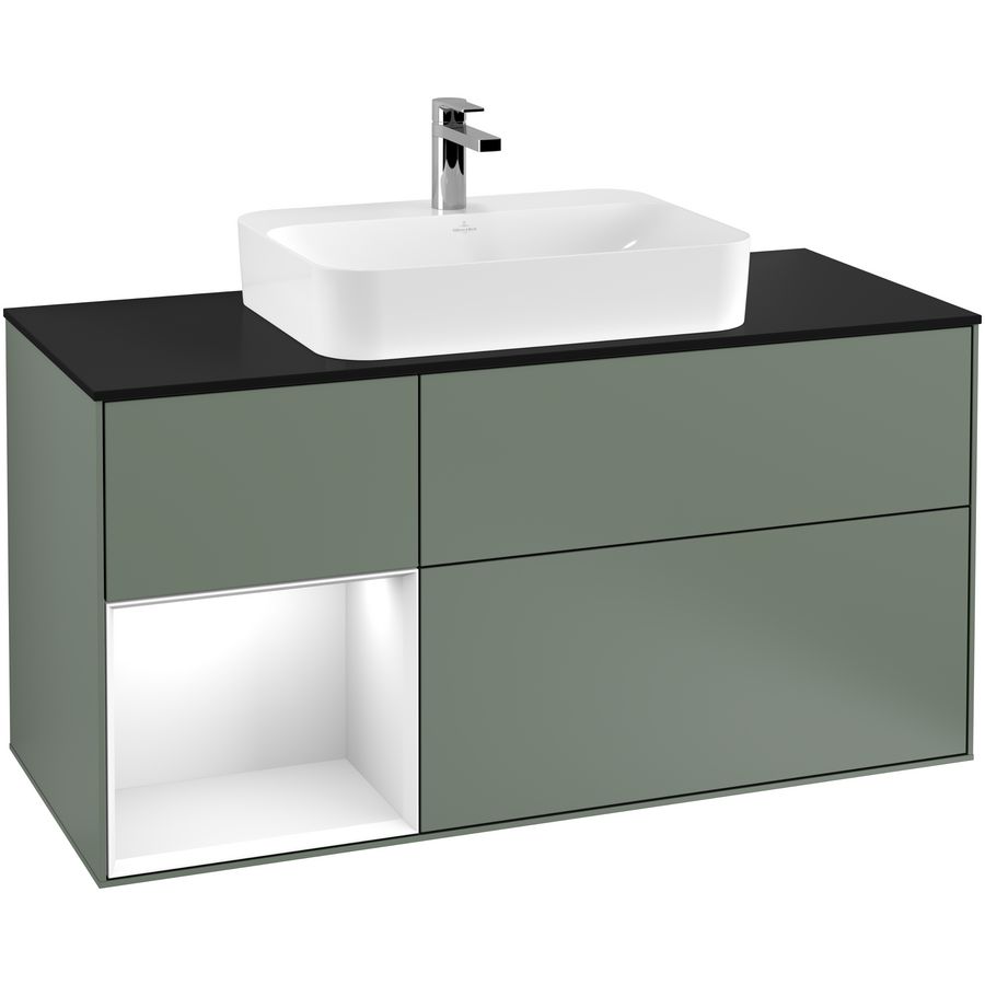 Wastafelonderkast Finion 1200x603x501mm Olive Matt Lacquer G412GFGM