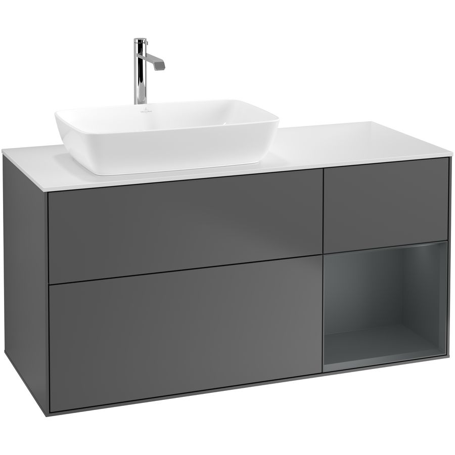 Wastafelonderkast Finion 1200x603x501mm Antr. Matt Lacquer F811HGGK
