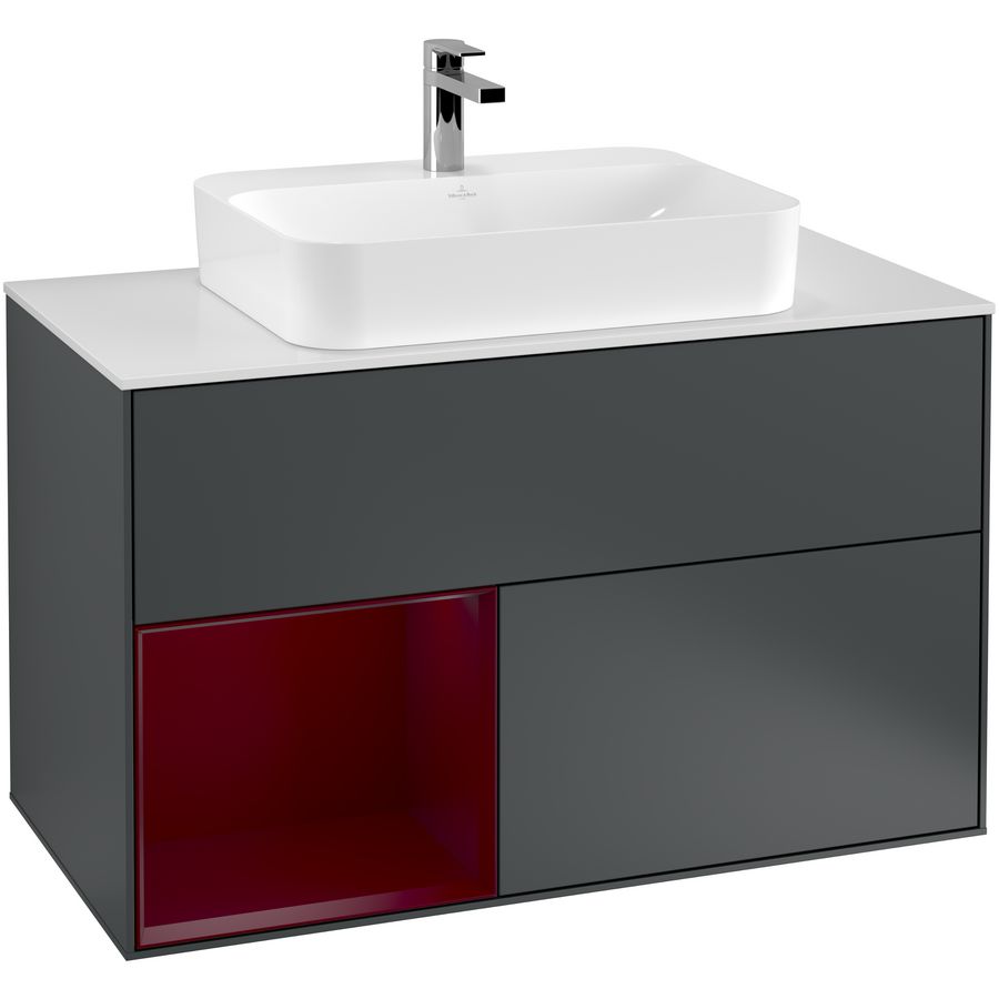 Wastafelonderkast Finion 1000x603x501mm Mid.Blue Matt Lacquer G361HBHG