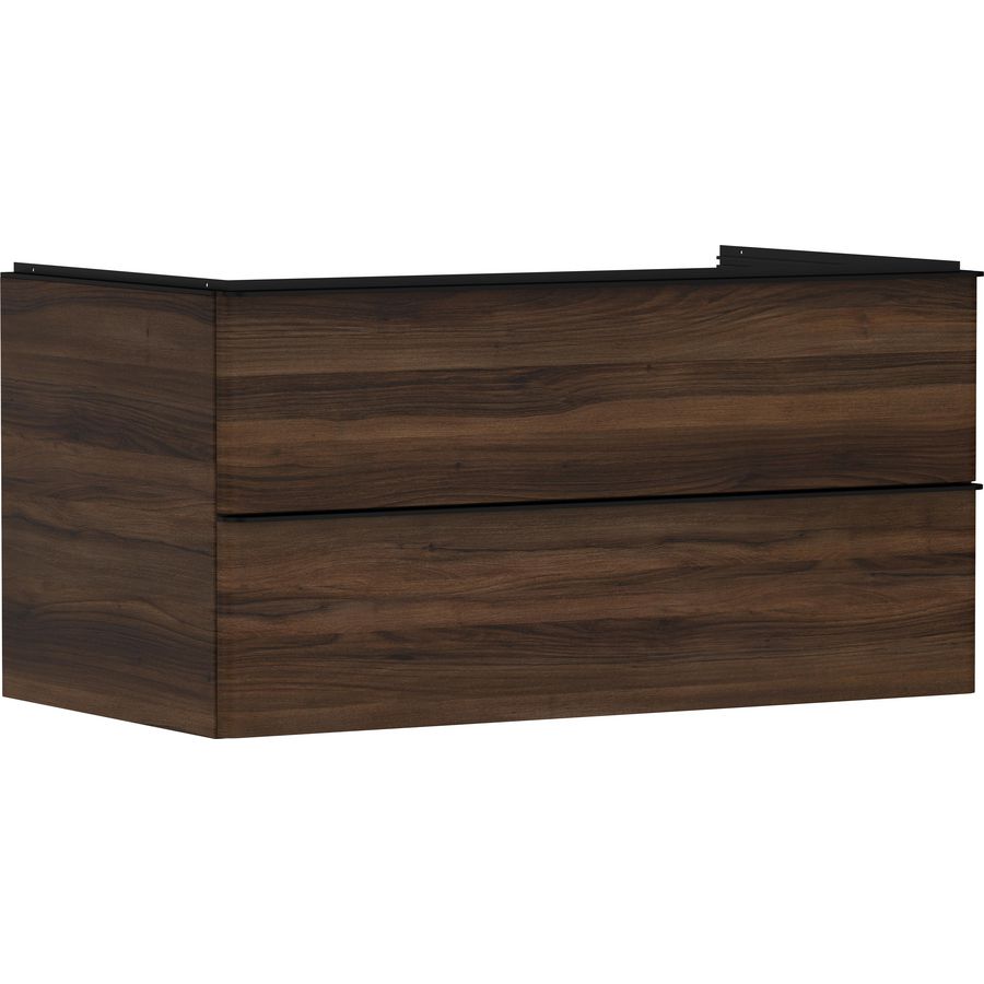 Onderkast Dark Walnut 980x550mm 2x la voor consoles met waskom greepkleur mat zwart Xelu Q 54081670
