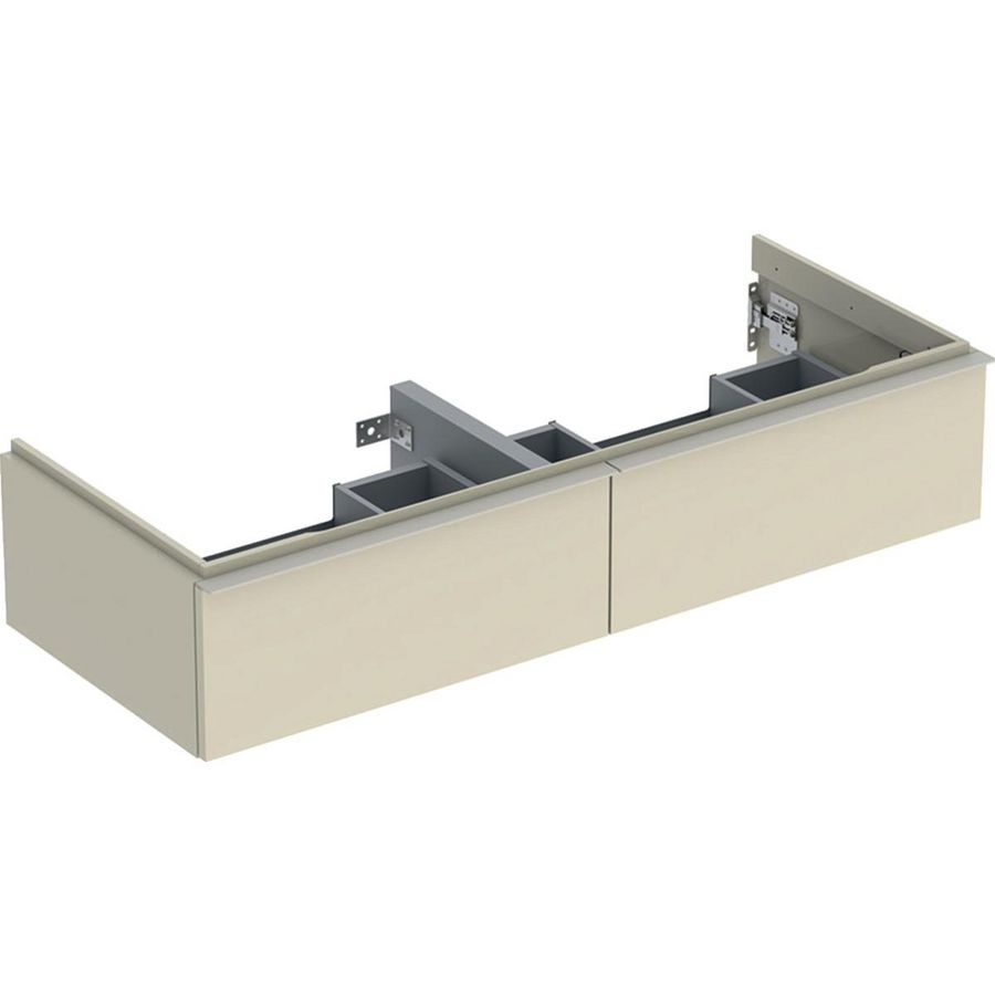 iCon onderkast tbv dubbelewastafel twee laden 120cm zandgrij