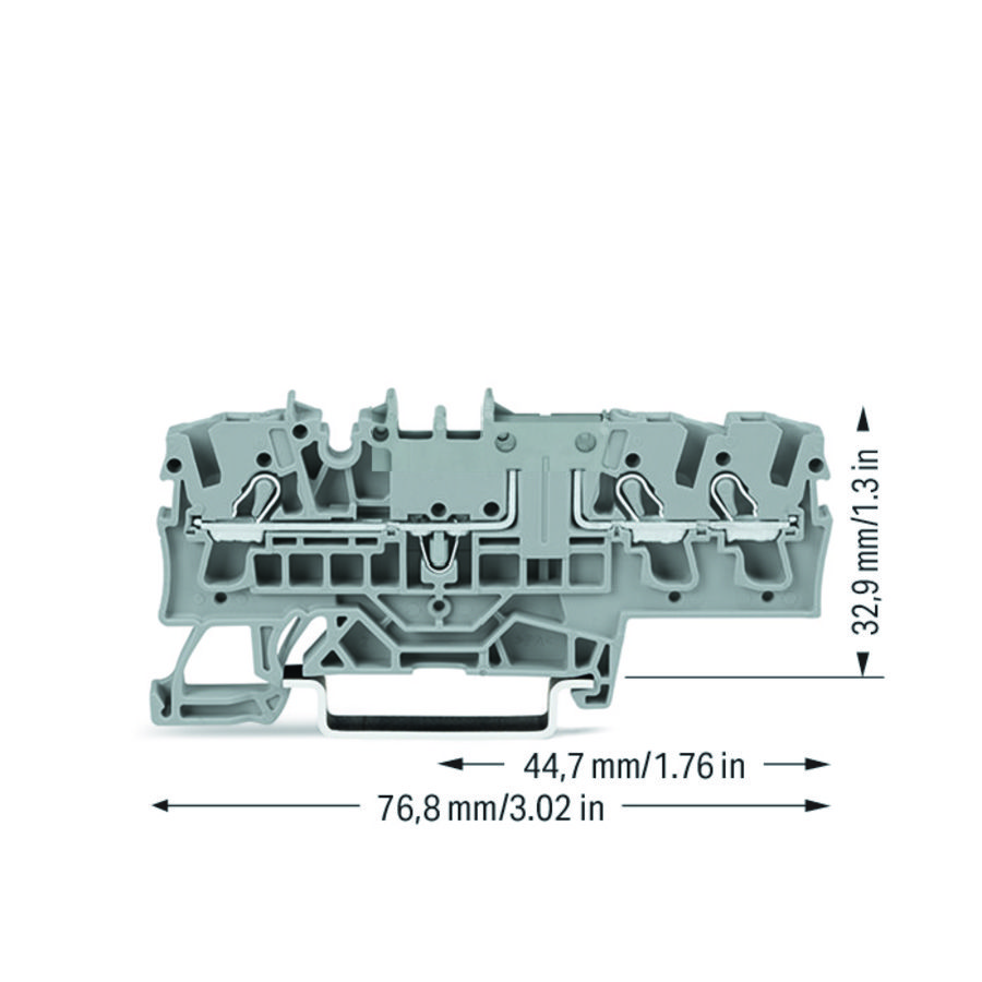 3-draads rijgklem 2,5 mm² met testmogelijkheid grijs VVE=50
