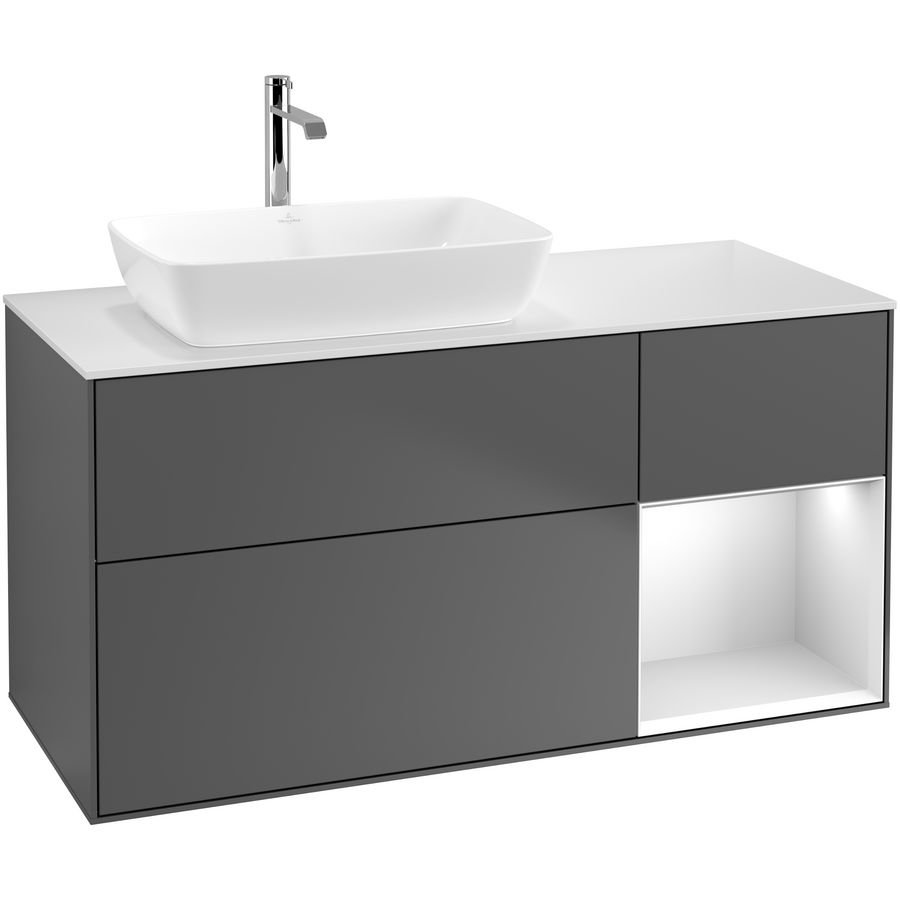 Wastafelonderkast Finion 1200x603x501mm Antr. Matt Lacquer F811MTGK