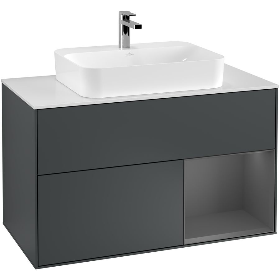 Wastafelonderkast Finion 1000x603x501mm Mid.Blue Matt Lacquer G371GKHG