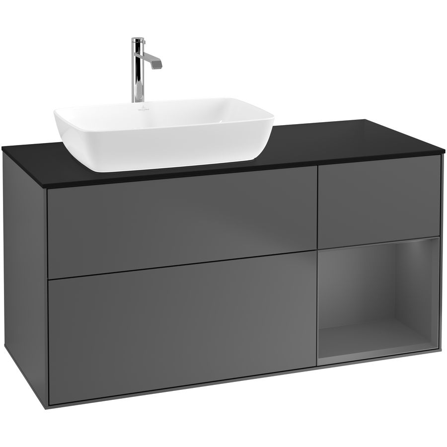 Wastafelonderkast Finion 1200x603x501mm Antr. Matt Lacquer F812GKGK