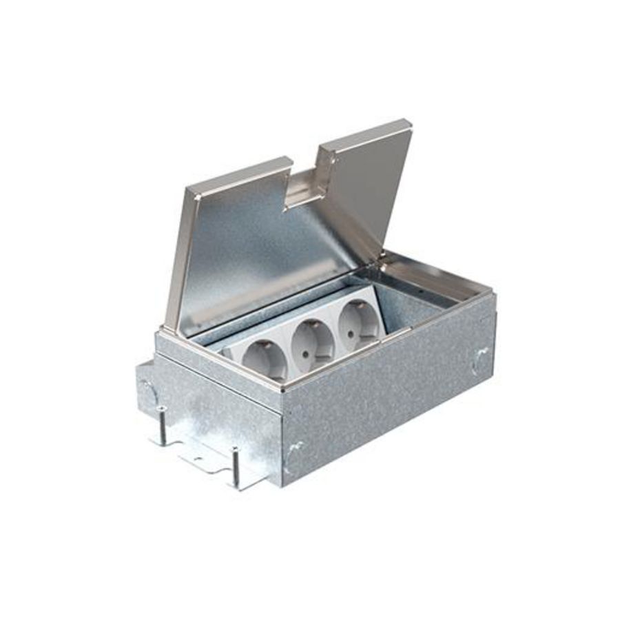 Smartbox Pro Vloercontactdoos 65mm 3x wandcontactdoos - X10 klapdeksel
