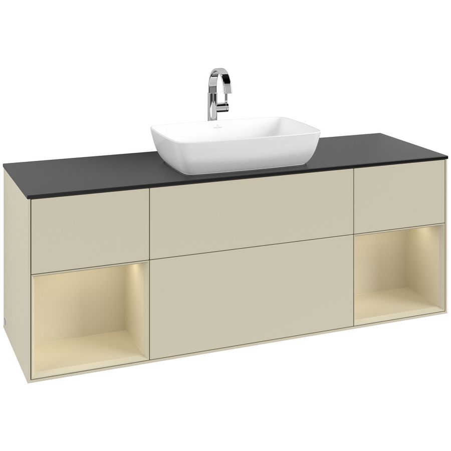 Wastafelonderkast Finion 1600x603x501mm S.Grey Matt Lacquer F862HJHJ
