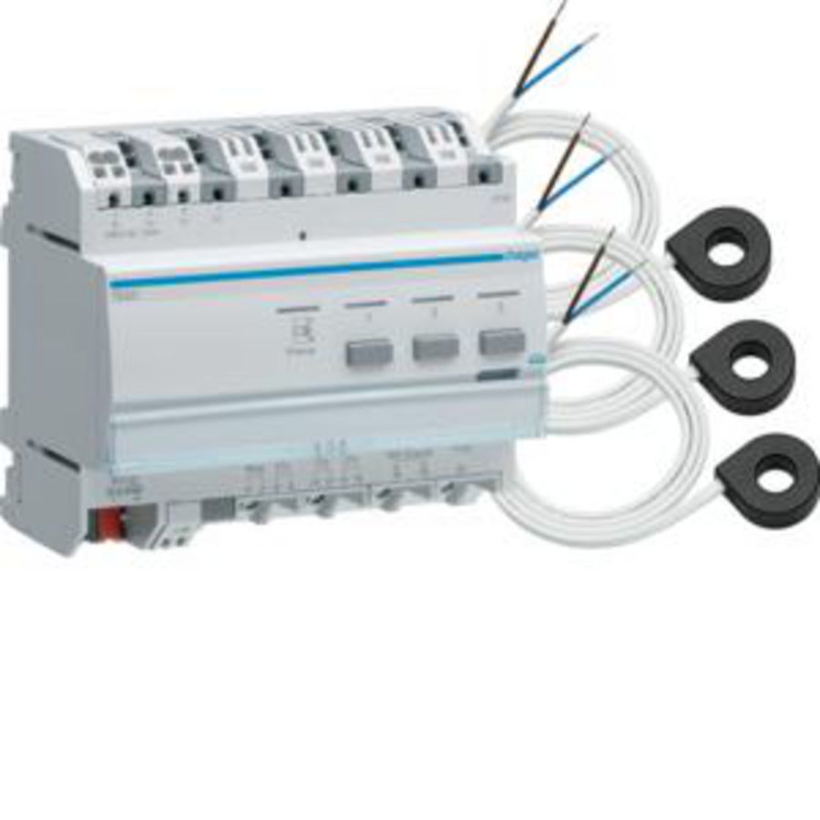 Energieverbruiksmeter KNX 3 kanalen drie stroomtrafos EK028