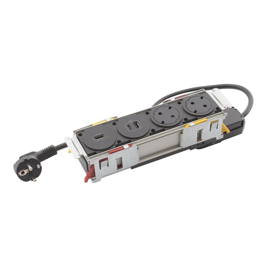 Mechanismen 2x met 2 Wandcontactdoos + HDMI + USB zw Disq"in