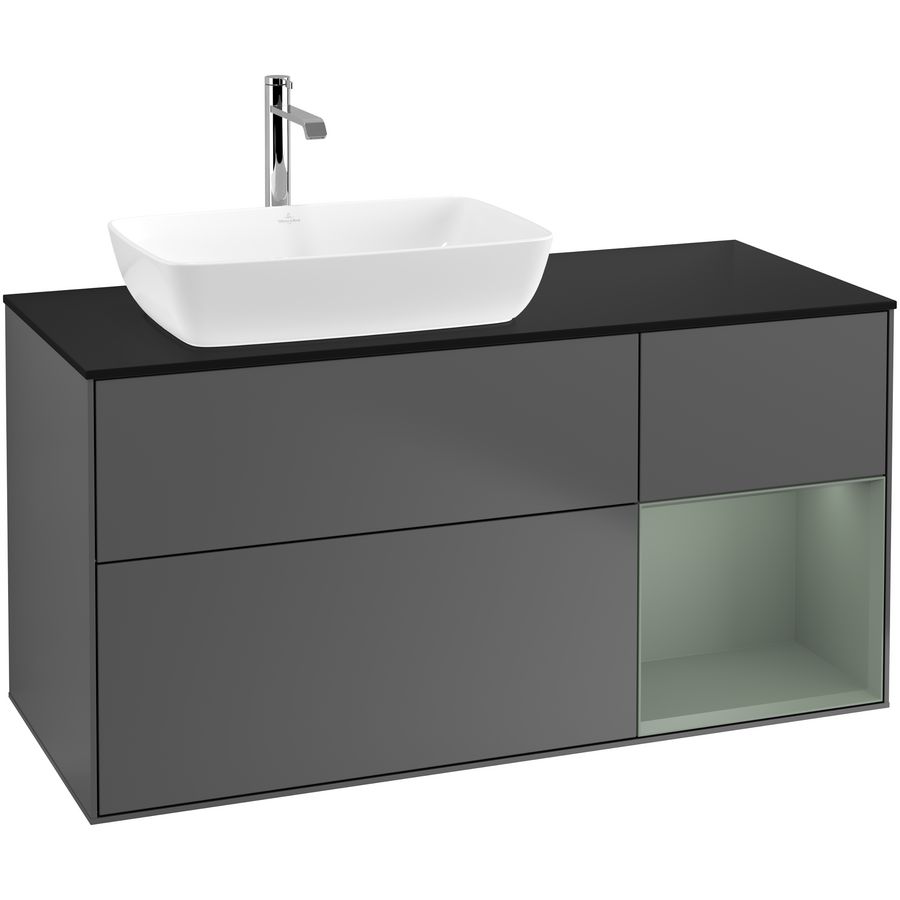 Wastafelonderkast Finion 1200x603x501mm Antr. Matt Lacquer F812GMGK
