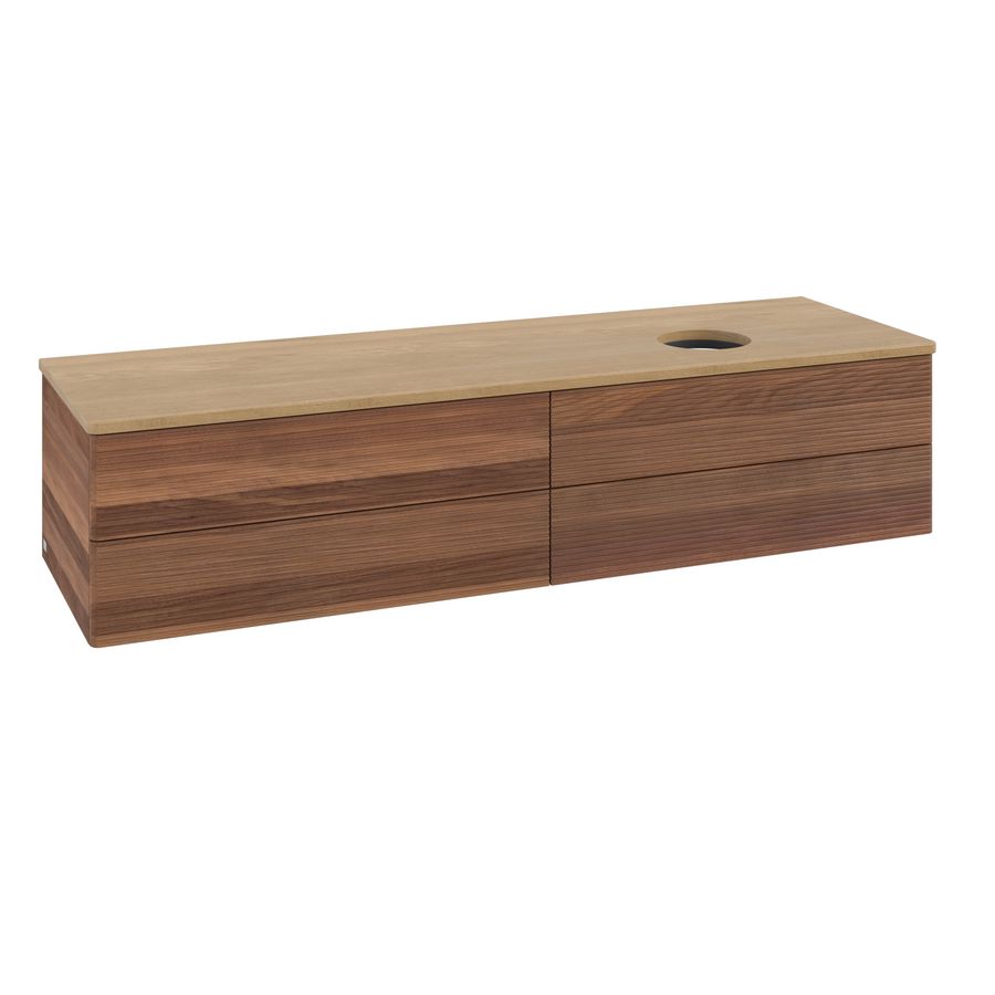 Wastafelonderkast Antao 1600x360x500mm Warm Walnut K27111HM