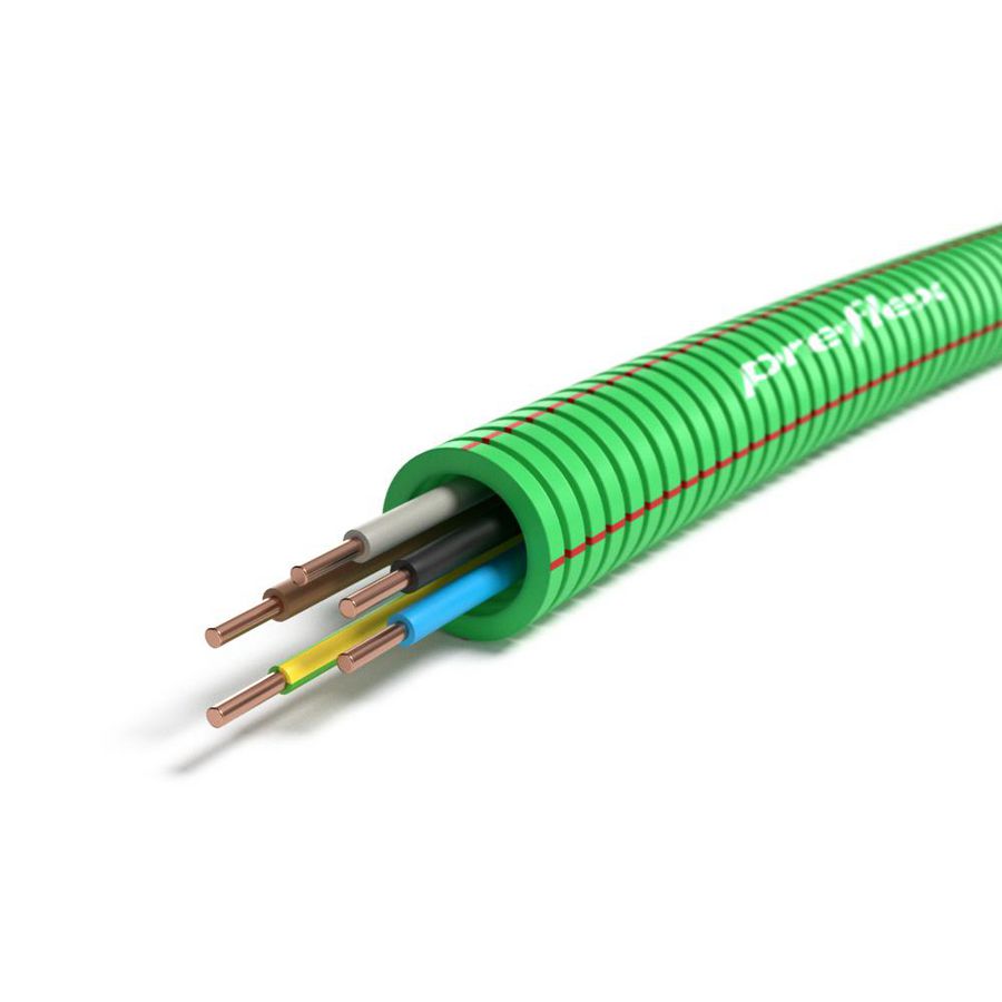 Rol a 100mtr. voorbedrade flexibele buis PREFLEX SAFE halogeenvrij LGN20 LS C Z1U 5GStd