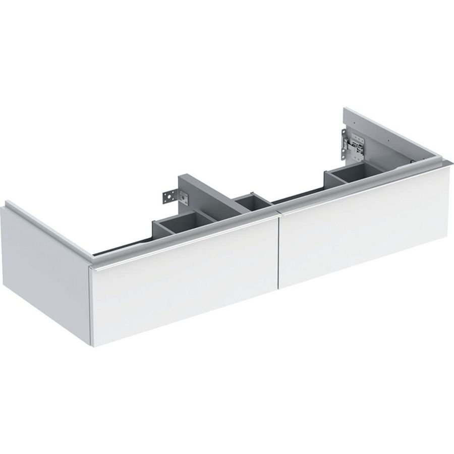 iCon onderkast tbv dwst twee laden 120cm wit/chroom