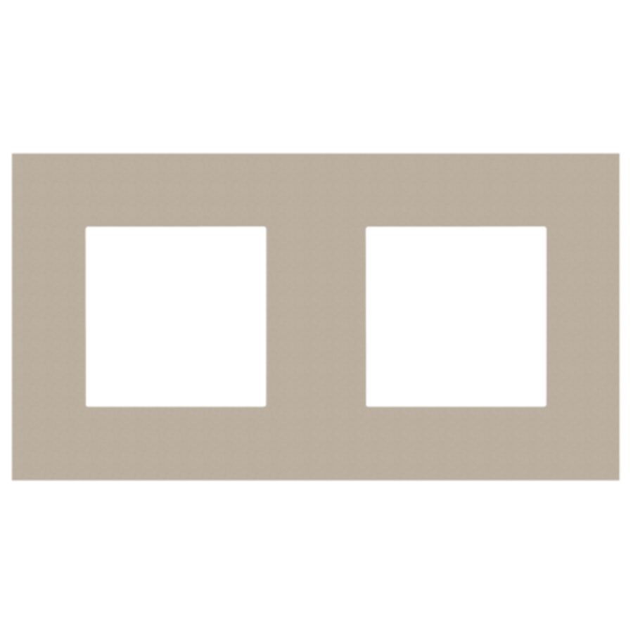 2-voudige afdekplaat hoh 71mm Pure steel champagne