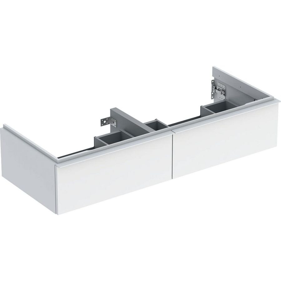 iCon onderkast tbv dubbelewastafel twee laden 120cm wit/wit