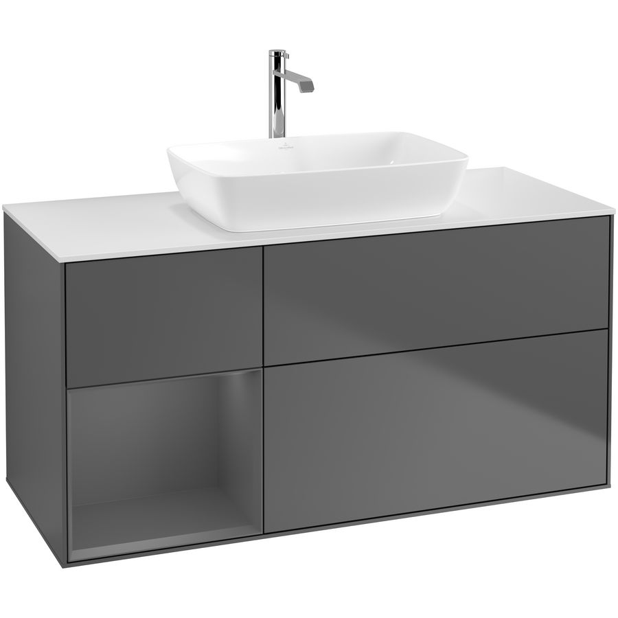 Wastafelonderkast Finion 1200x603x501mm Antr. Matt Lacquer F821GKGK