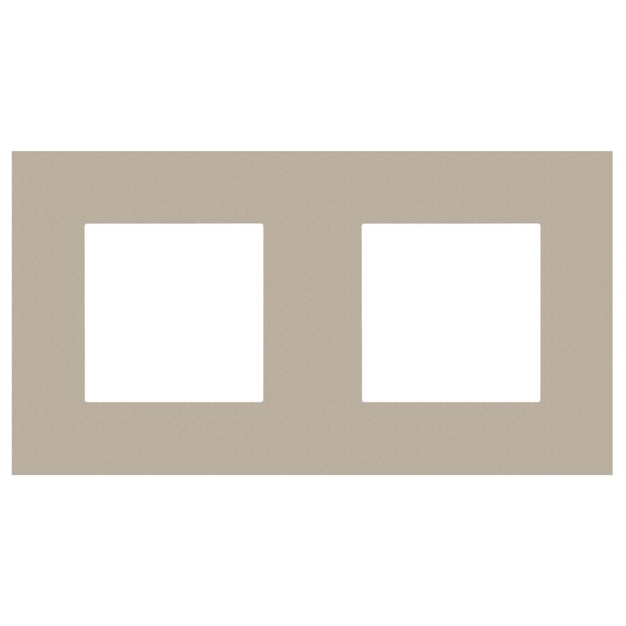 2-voudige afdekplaat hoh 71mm Pure steel champagne
