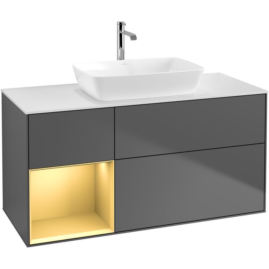 Wastafelonderkast Finion 1200x603x501mm Antr. Matt Lacquer F821HFGK