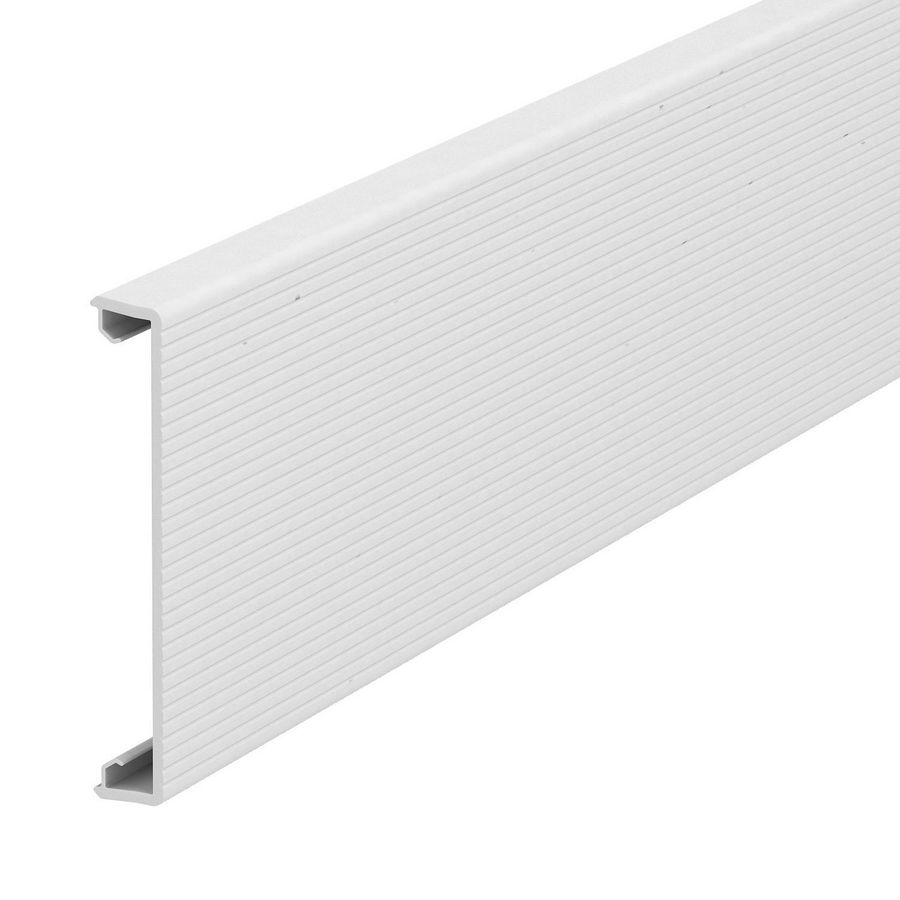 Lengte a 2m. Deksel geribbeld 80mm polyvin. puur wit