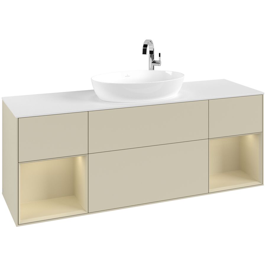 Wastafelonderkast Finion 1600x603x501mm S.Grey Matt Lacquer F981HJHJ