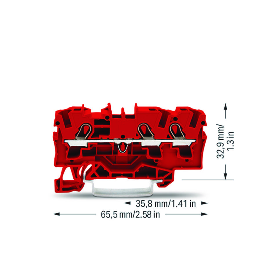 3-draads rijg 4mm² voor Ex e II-rood VVE=50