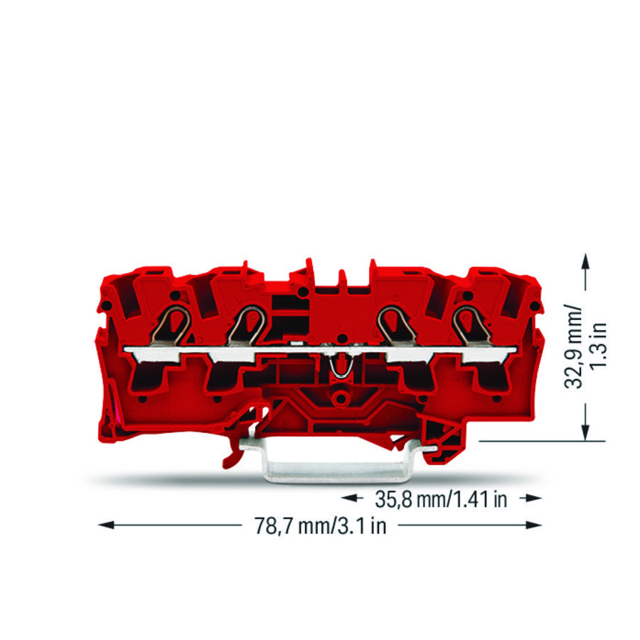 4-draads rijg 4mm² voor Ex e II-rood VVE=50