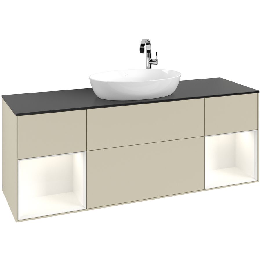 Wastafelonderkast Finion 1600x603x501mm S.Grey Matt Lacquer F982GFHJ