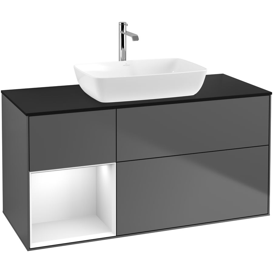 Wastafelonderkast Finion 1200x603x501mm Antr. Matt Lacquer F822GFGK