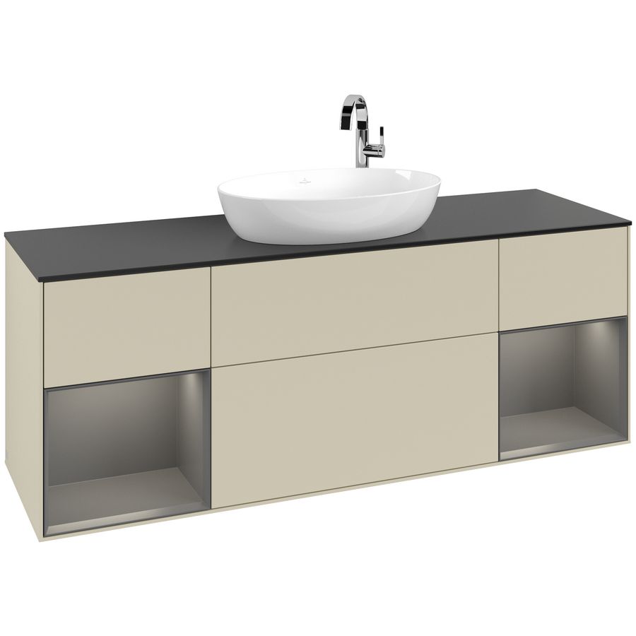 Wastafelonderkast Finion 1600x603x501mm S.Grey Matt Lacquer F982GKHJ
