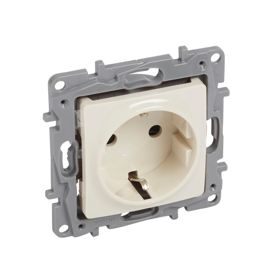 Wandcontactdoos Randaarde creme Niloe VVE=10