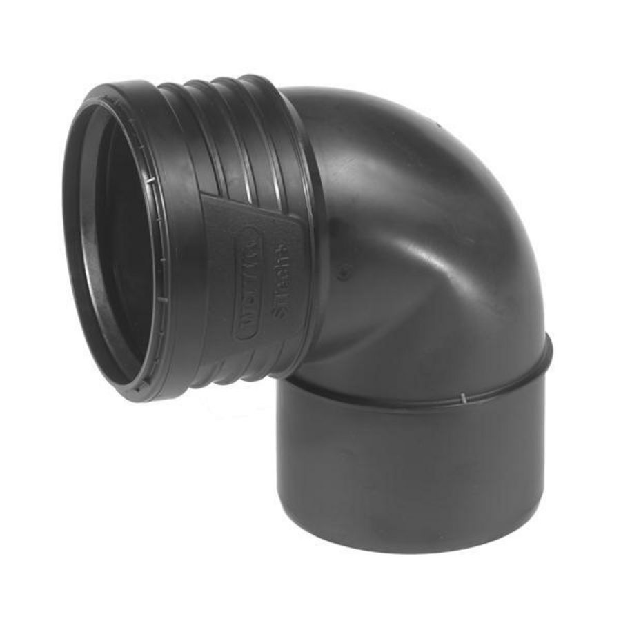 Sitech+ geluidsarm PP bocht 87,5° zwart 50mm