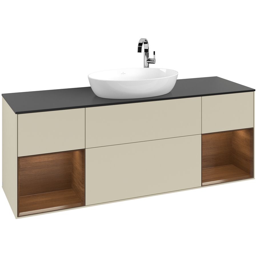 Wastafelonderkast Finion 1600x603x501mm S.Grey Matt Lacquer F982GNHJ