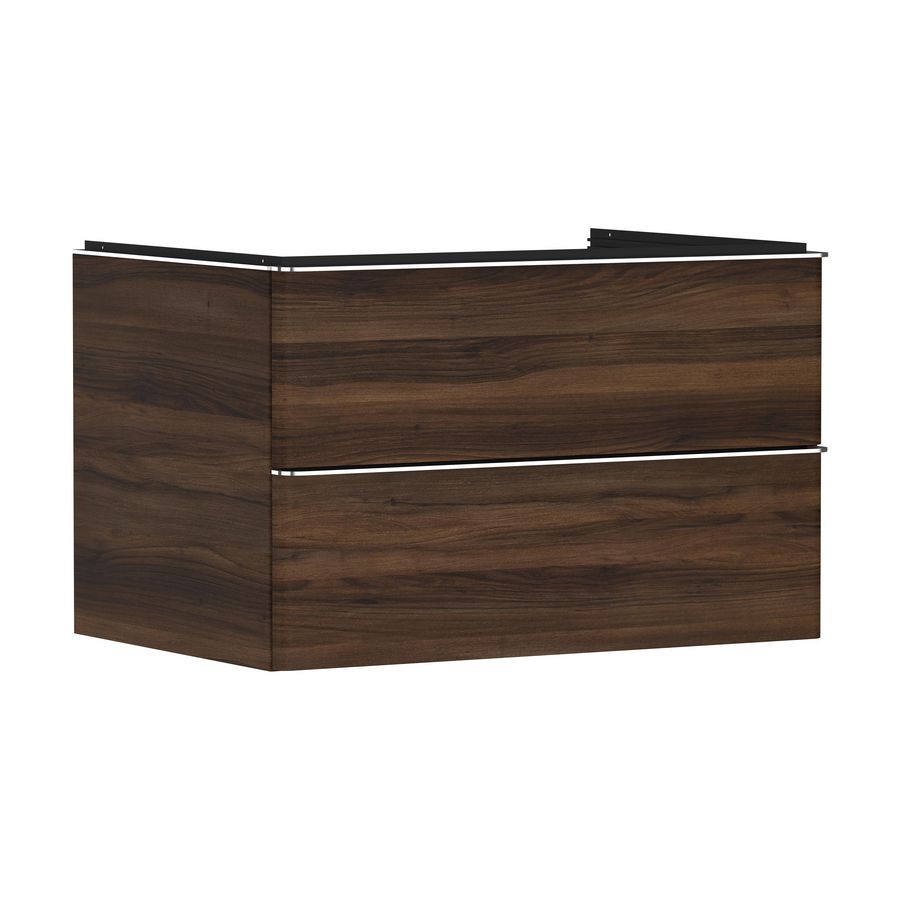 Onderkast Dark Walnut 780x550mm 2x la voor consoles met waskom greepkleur chroom Xelu Q 54077000