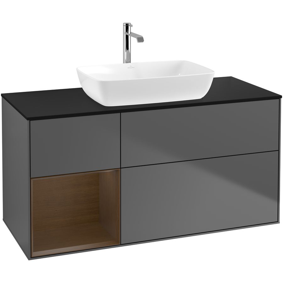 Wastafelonderkast Finion 1200x603x501mm Antr. Matt Lacquer F822GNGK