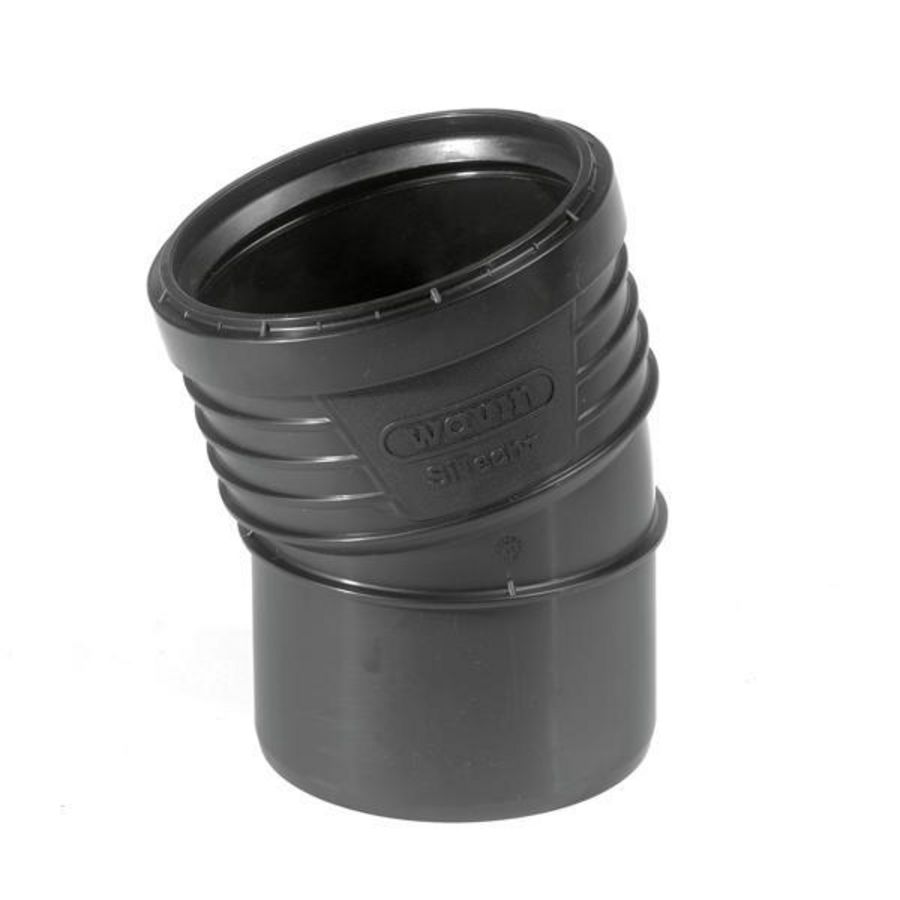 Sitech+ geluidsarm PP bocht 15° zwart 110mm