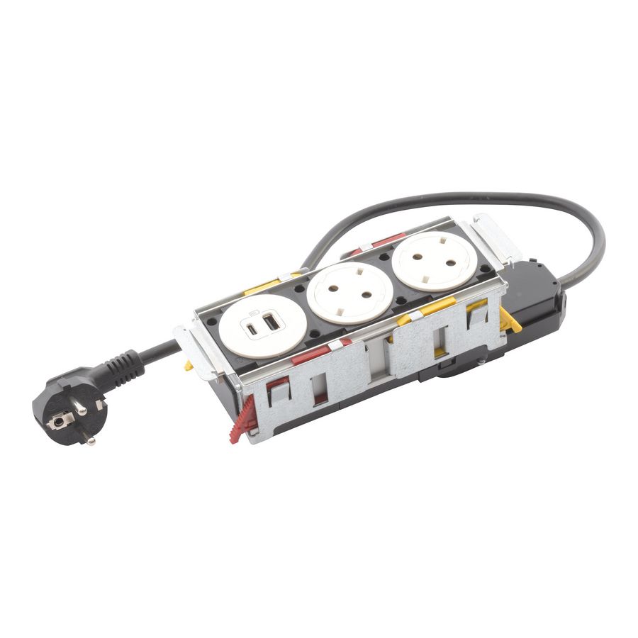 Mechanismen 3x met 2 Wandcontactdoos + USB wit Disq"in