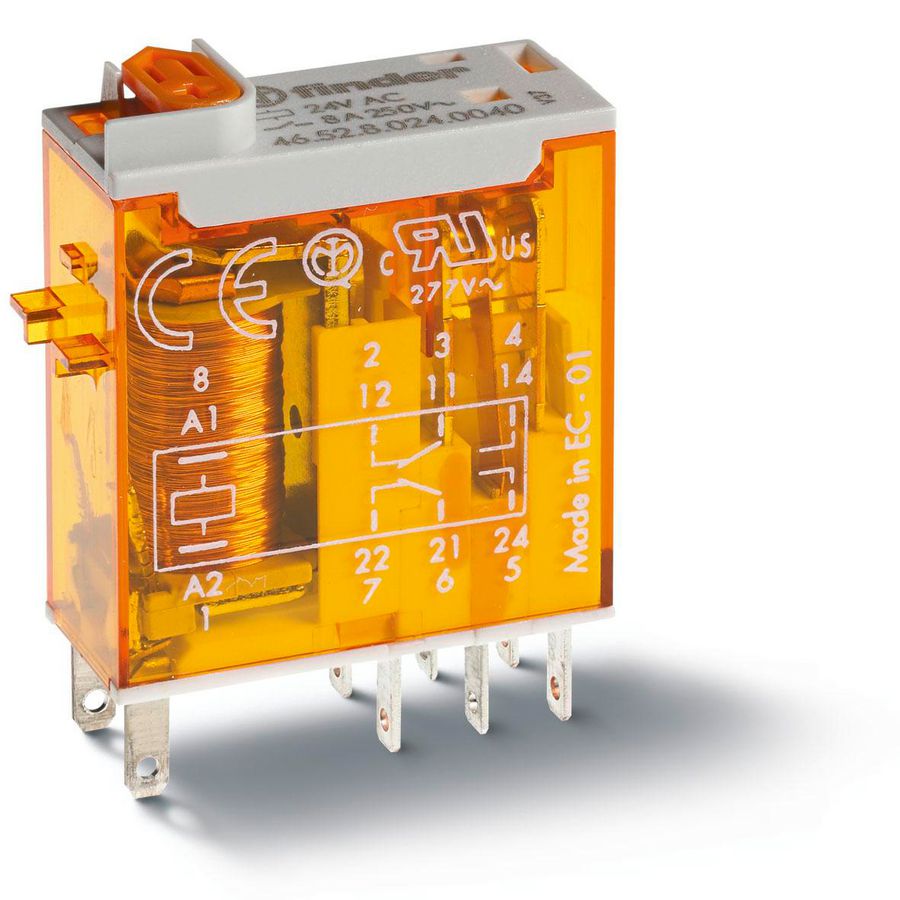 Schakelrelais 2 wisselcontacten 8A 230V AC 46.52.8.230.0054