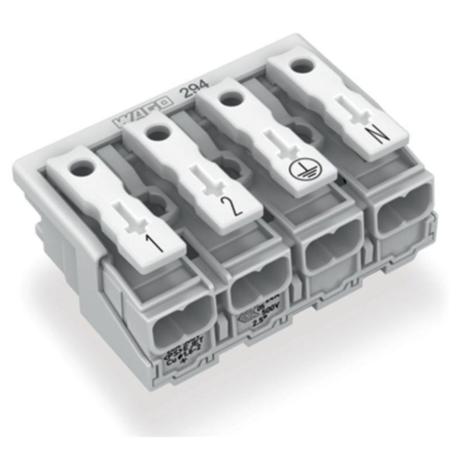 Kroonklem Drukknop extern z. PE-contact wit 294-4014 VVE=500