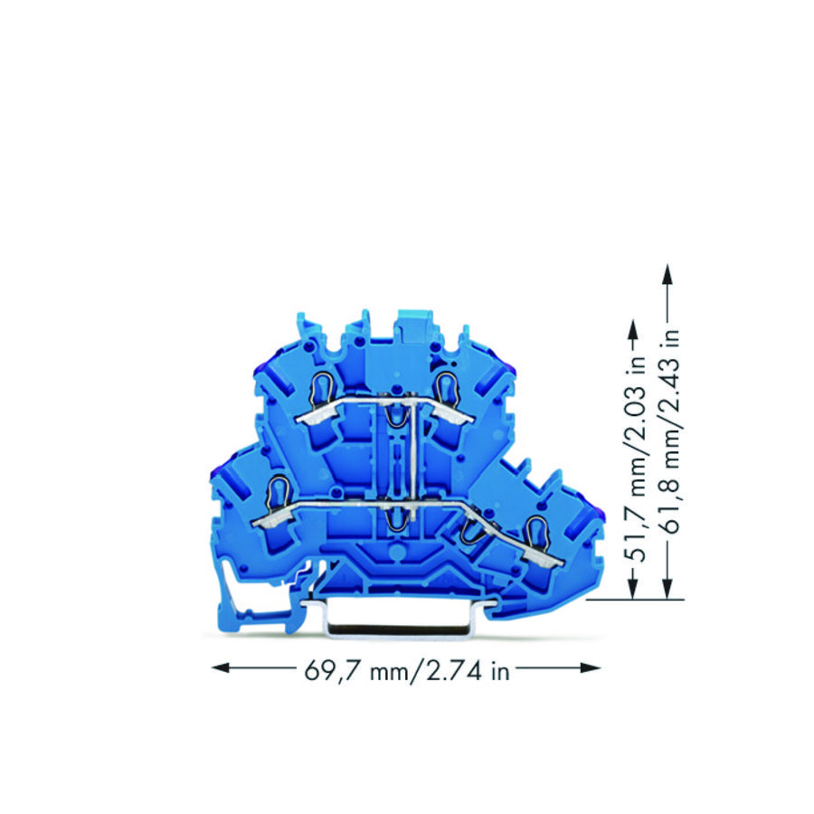 2-etageklem 4-draads rijgklem N blauw 2002-2209 VVE=50