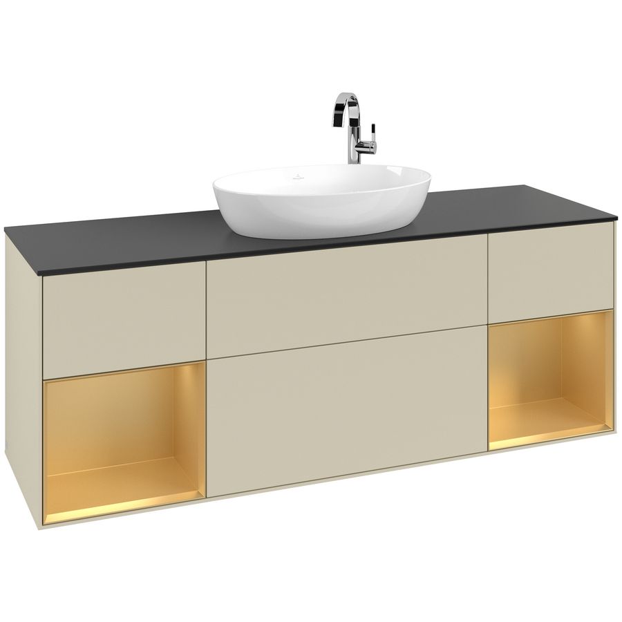 Wastafelonderkast Finion 1600x603x501mm S.Grey Matt Lacquer F982HFHJ