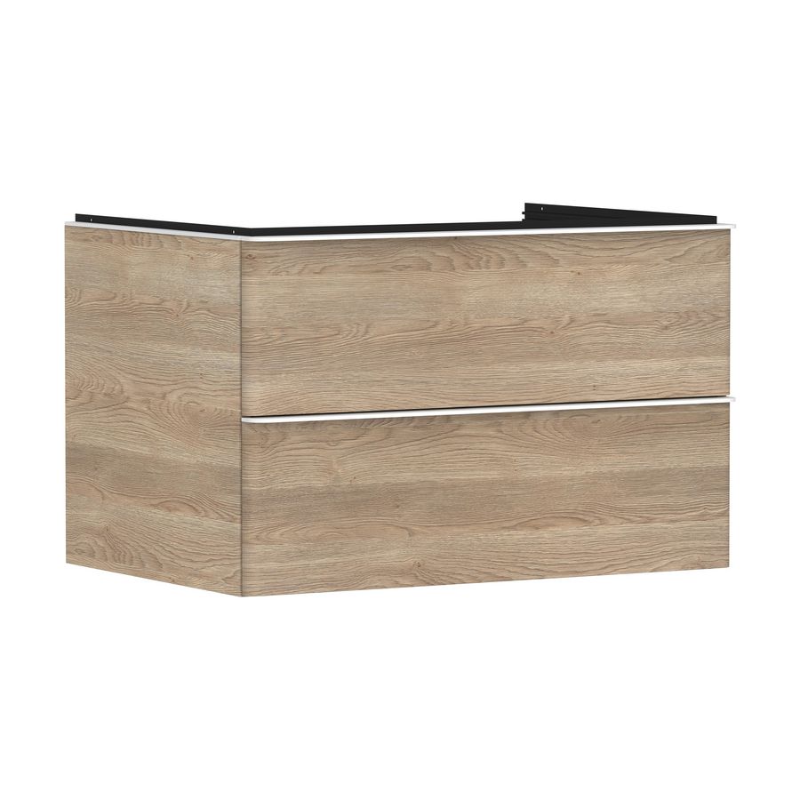 Onderkast Natural Oak 780x550mm 2x la greepkleur mat wit voor wastafelblad Xelu Q 54076700